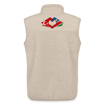 Türkiye Namibia Flag Hands Heart Shape Used - Unisex Sherpa Gilet by Stanley/Stella - beige - Back - AI Model Male 178 light (178cm)