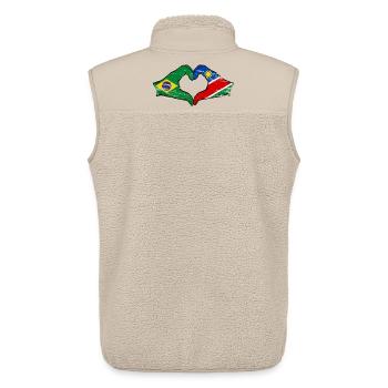 Brazil Namibia Flag Hands Heart Shape - Unisex Sherpa Gilet by Stanley/Stella - beige - Back - AI Model Male 178 light (178cm)