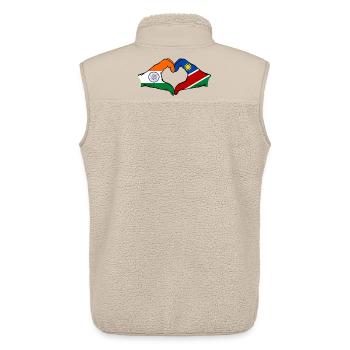 Indien Namibia Flagge Hände Herzform - Unisex Sherpaweste von Stanley/Stella - Beige - Hinten - AI Model Male 178 light (178cm)