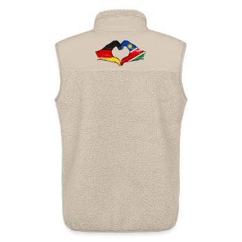 Germany Namibia Flag Hands Heart Shape Used - Unisex Sherpa Gilet by Stanley/Stella - beige - Back - AI Model Male 178 light (178cm)
