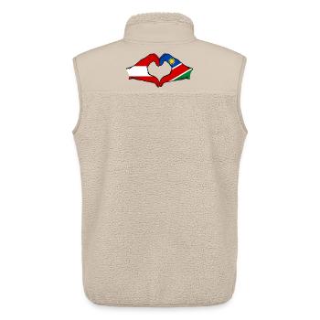 Austria Namibia Flag Hands Heart Shape - Unisex Sherpa Gilet by Stanley/Stella - beige - Back - AI Model Male 178 light (178cm)