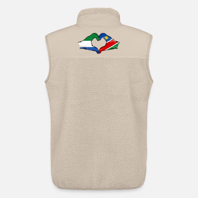 Sierra_Leone_Namibia_Flagge_Haende_Herzform_use - Unisex Sherpaweste von Stanley/Stella - Beige
