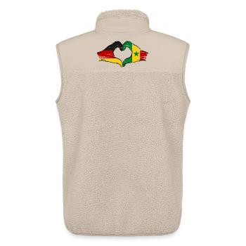 Germany Senegal flag hands heart shape used - Unisex Sherpa Gilet by Stanley/Stella - beige - Back - AI Model Male 178 light (178cm)