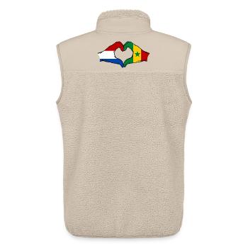 Holland Senegal flag hands heart shape - Unisex Sherpa Gilet by Stanley/Stella - beige - Back - AI Model Male 178 light (178cm)