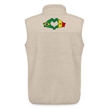 Brasilien Senegal Flagge Hände Herzform - Unisex Sherpaweste von Stanley/Stella - Beige - Hinten - AI Model Male 178 light (178cm)
