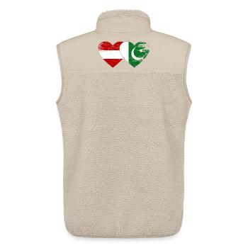 Österreich Pakistan Flagge Herz - Unisex Sherpaweste von Stanley/Stella - Beige - Hinten - AI Model Male 178 light (178cm)