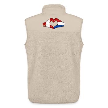 Peru Holland Flagge Hände Herzform used - Unisex Sherpaweste von Stanley/Stella - Beige - Hinten - AI Model Male 178 light (178cm)