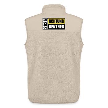 Attention aux retraités 2026 | Maison d’hôtes | Retraite - Veste sans manches sherpa unisexe Stanley/Stella - beige - Dos - AI Model Male 178 light (178cm)