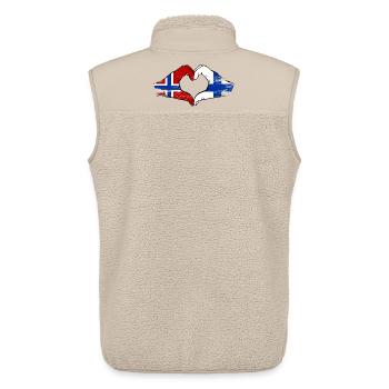 Norwegen Finnland Flagge Herz Hände used - Unisex Sherpaweste von Stanley/Stella - Beige - Hinten - AI Model Male 178 light (178cm)