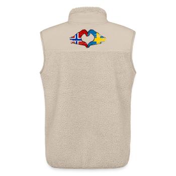 Norway Sweden flag hands heart used - Unisex Sherpa Gilet by Stanley/Stella - beige - Back - AI Model Male 178 light (178cm)