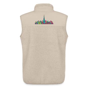 Turiner Stadtsilhuett-Maulwurf Antonelliana Linienzeichnung - Unisex Sherpaweste von Stanley/Stella - Beige - Hinten - AI Model Male 178 light (178cm)