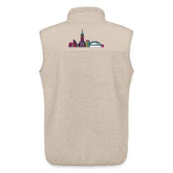 Nijmegen City Skyline Waal Bridge Line Art - Unisex Sherpaweste von Stanley/Stella - Beige - Hinten - AI Model Male 178 light (178cm)