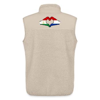Tajikistan Holland Flag Hands Heart Shape - Unisex Sherpa Gilet by Stanley/Stella - beige - Back - AI Model Male 178 light (178cm)