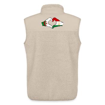 Tajikistan Algeria Flag Hands Heart Shape - Unisex Sherpa Gilet by Stanley/Stella - beige - Back - AI Model Male 178 light (178cm)