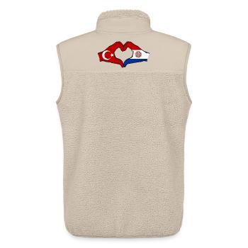 Türkei_Paraguay_Flagge_Hände_Herzform - Unisex Sherpaweste von Stanley/Stella - Beige - Hinten - AI Model Male 178 light (178cm)
