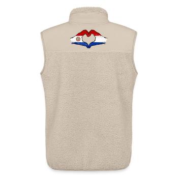 Paraguay Holland Flagge Herz used - Unisex Sherpaweste von Stanley/Stella - Beige - Hinten - AI Model Male 178 light (178cm)