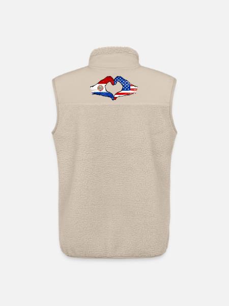 Paraguay USA Flags Heart - Unisex Sherpa Gilet by Stanley/Stella - beige
