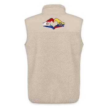 Paraguay Ecuador Flagge Hände Herzform used - Unisex Sherpaweste von Stanley/Stella - Beige - Hinten - AI Model Male 178 light (178cm)