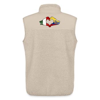 Italy Ecuador flag heart used - Unisex Sherpa Gilet by Stanley/Stella - beige - Back - AI Model Male 178 light (178cm)