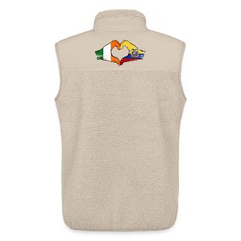 Ireland Ecuador flag heart used - Unisex Sherpa Gilet by Stanley/Stella - beige - Back - AI Model Male 178 light (178cm)