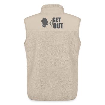 GET OUT Meme Lustiges, grafisches Rufzitat-Geschenk - Unisex Sherpaweste von Stanley/Stella - Beige - Hinten - AI Model Male 178 light (178cm)