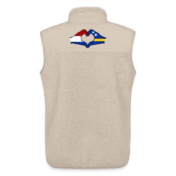 Holland Curacao flag hands heart shape used - Unisex Sherpa Gilet by Stanley/Stella - beige - Back - AI Model Male 178 light (178cm)