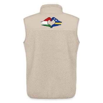 Hungary Curaçao Flag Hands Heart Shape Used - Unisex Sherpa Gilet by Stanley/Stella - beige - Back - AI Model Male 178 light (178cm)