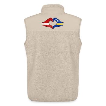 Latvia Curacao flag hands heart shape used - Unisex Sherpa Gilet by Stanley/Stella - beige - Back - AI Model Male 178 light (178cm)
