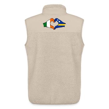 Ireland Curacao Flag Hands Heart Shape - Unisex Sherpa Gilet by Stanley/Stella - beige - Back - AI Model Male 178 light (178cm)