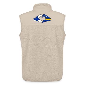 Finland Curacao Flag Hands Heart Shape - Unisex Sherpa Gilet by Stanley/Stella - beige - Back - AI Model Male 178 light (178cm)