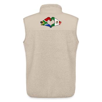 Afrique du Sud Drapeau du Mexique Mains Forme de cœur utilisée - Veste sans manches sherpa unisexe Stanley/Stella - beige - Dos - AI Model Male 178 light (178cm)