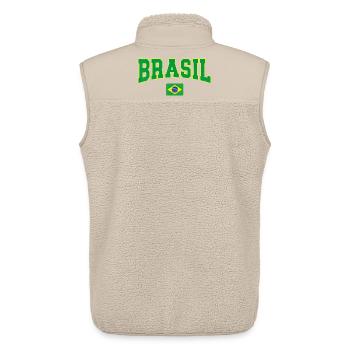 Brasil Block Letters with Flag - Unisex Sherpa Gilet by Stanley/Stella - beige - Back - AI Model Male 178 light (178cm)