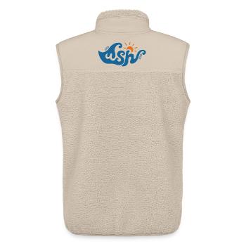 WSH Vague bleue - Veste sans manches sherpa unisexe Stanley/Stella - beige - Dos - AI Model Male 178 light (178cm)
