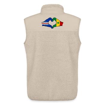 Cape Verde Senegal Flag Hands Heart Shape - Unisex Sherpa Gilet by Stanley/Stella - beige - Back - AI Model Male 178 light (178cm)