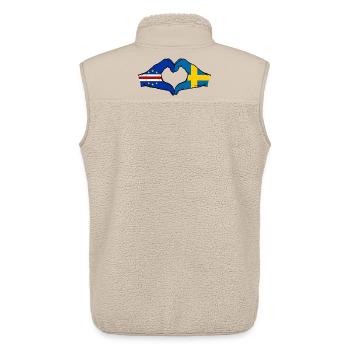 Cape Verde Sweden Flag Hands Heart Shape - Unisex Sherpa Gilet by Stanley/Stella - beige - Back - AI Model Male 178 light (178cm)