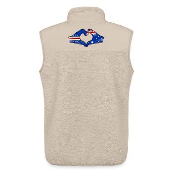 Cape Verde Australia flag hands heart shape used - Unisex Sherpa Gilet by Stanley/Stella - beige - Back - AI Model Male 178 light (178cm)