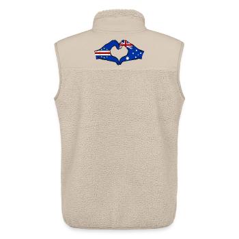 Cape Verde Australia Flag Hands Heart Shape - Unisex Sherpa Gilet by Stanley/Stella - beige - Back - AI Model Male 178 light (178cm)