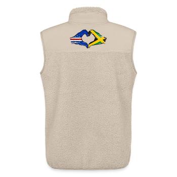 Cape Verde Jamaica flag hands heart shape used - Unisex Sherpa Gilet by Stanley/Stella - beige - Back - AI Model Male 178 light (178cm)