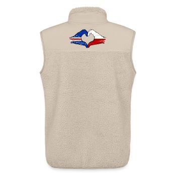 Cape Verde Poland Flag Hands Heart Shape Used - Unisex Sherpa Gilet by Stanley/Stella - beige - Back - AI Model Male 178 light (178cm)