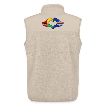 Cape Verde Guinea-Bissaus flag heart shape used - Unisex Sherpa Gilet by Stanley/Stella - beige - Back - AI Model Male 178 light (178cm)