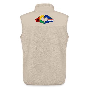 Cape Verde Guinea-Bissau Flag Hands Heart Shape - Unisex Sherpa Gilet by Stanley/Stella - beige - Back - AI Model Male 178 light (178cm)