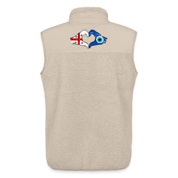 Georgia Nazar Flag Hands Heart Shape Used - Unisex Sherpa Gilet by Stanley/Stella - beige - Back - AI Model Male 178 light (178cm)