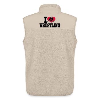 wrestling sports - Unisex Sherpa Gilet by Stanley/Stella - beige - Back - AI Model Male 178 light (178cm)