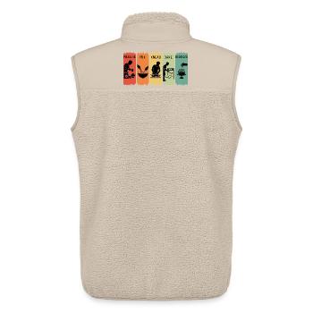 Retro Baker Schritte Messen Mischen Kneten Backen Geschenk - Unisex Sherpaweste von Stanley/Stella - Beige - Hinten - AI Model Male 178 light (178cm)