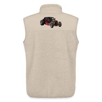 Flammenhotrod mit Chrommotor - Unisex Sherpaweste von Stanley/Stella - Beige - Hinten - AI Model Male 178 light (178cm)