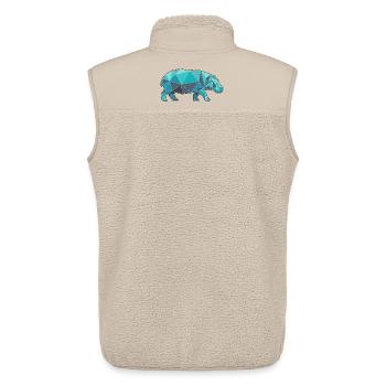 Poly Stil Nilpferd - Unisex Sherpaweste von Stanley/Stella - Beige - Hinten - AI Model Male 178 light (178cm)