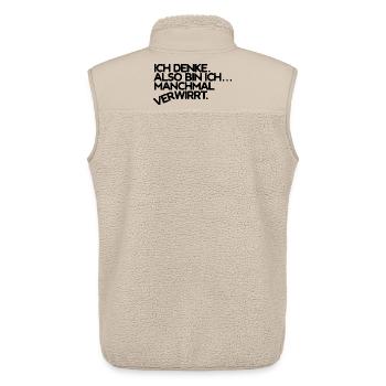 Denken und verwirrt sein - Unisex Sherpaweste von Stanley/Stella - Beige - Hinten - AI Model Male 178 light (178cm)