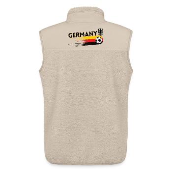 Germany German Football Soccer Ball Travel Retro - Veste sans manches sherpa unisexe Stanley/Stella - beige - Dos - AI Model Male 178 light (178cm)