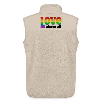 Love Above All | in Pride colors - Unisex Sherpa Gilet by Stanley/Stella - beige - Back - AI Model Male 178 light (178cm)