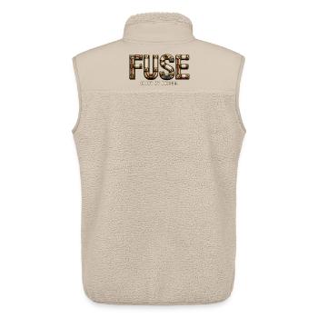 FUSE – Court-métrage par conception | Jeu de mots électrique - Veste sans manches sherpa unisexe Stanley/Stella - beige - Dos - AI Model Male 178 light (178cm)